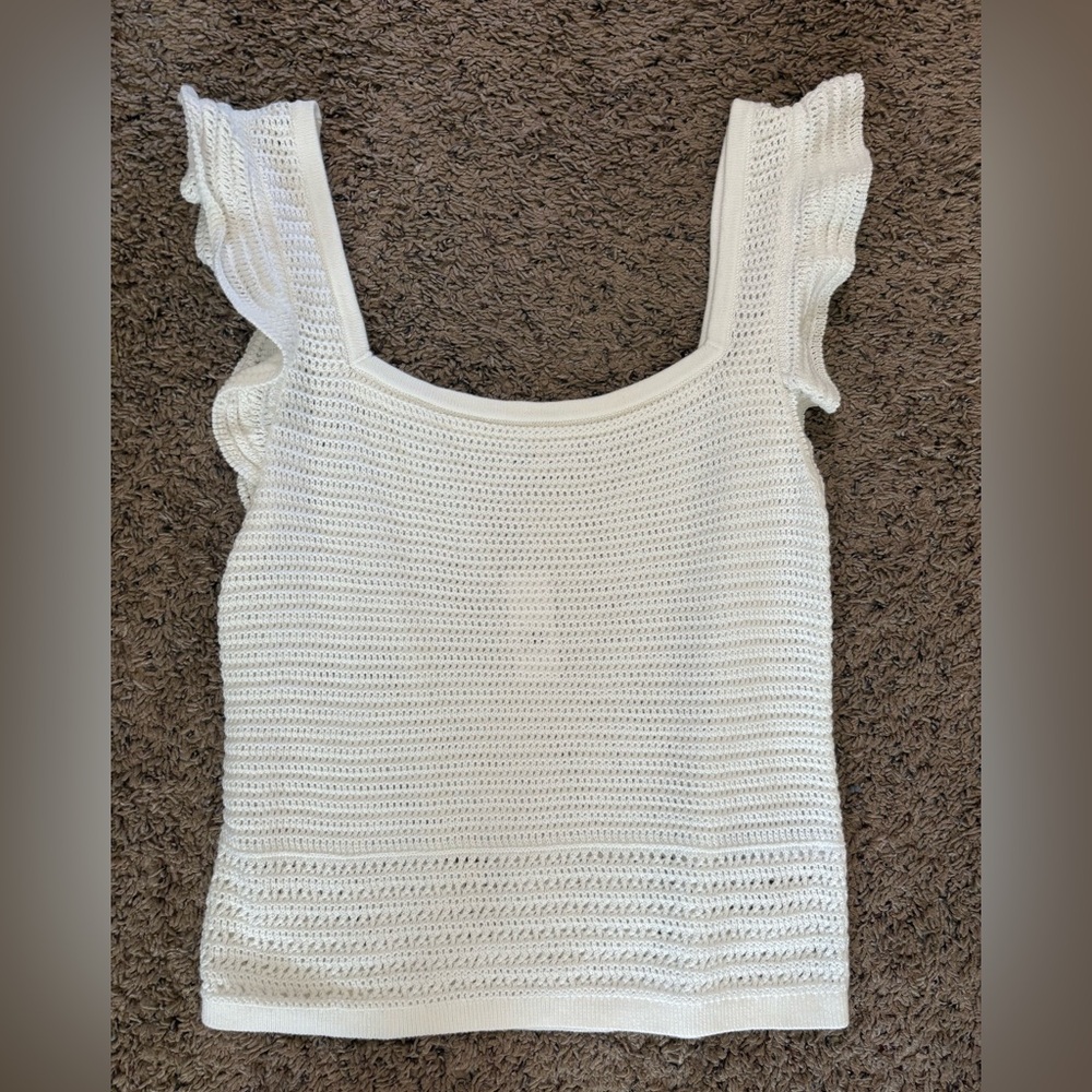 NWT Gap White Crochet Tank Top, size M